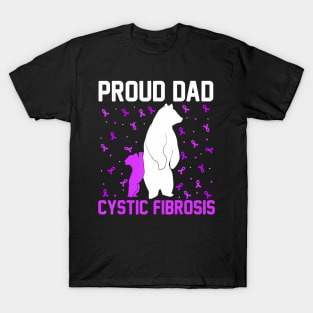 Proud dad cystic fibrosis Awareness bears T-Shirt